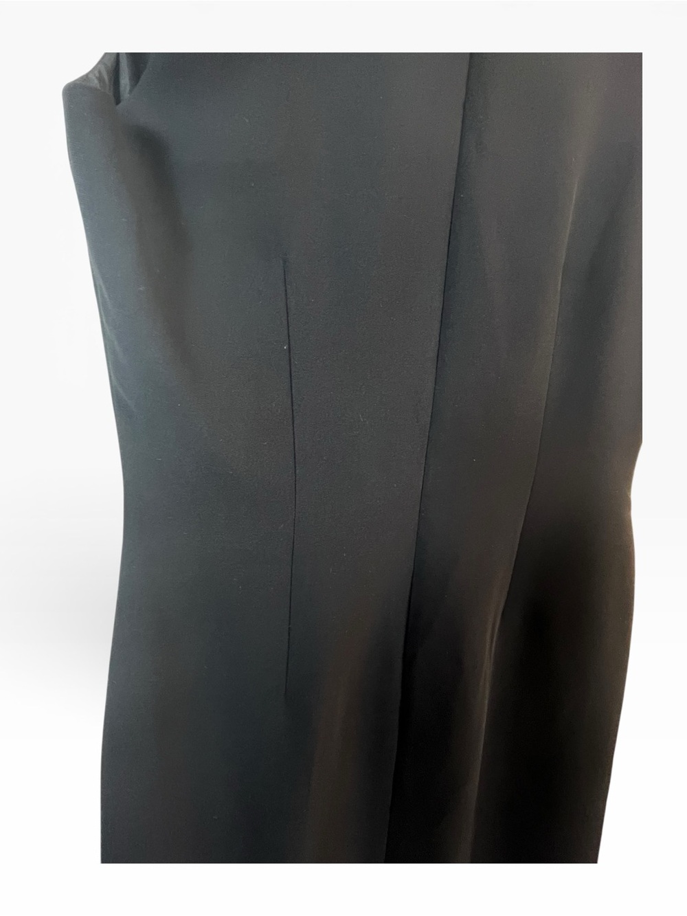 Davis Warren, Elegant Black Dress with ruffle collar Pettit size 8 NWOT - Picture 9 of 11